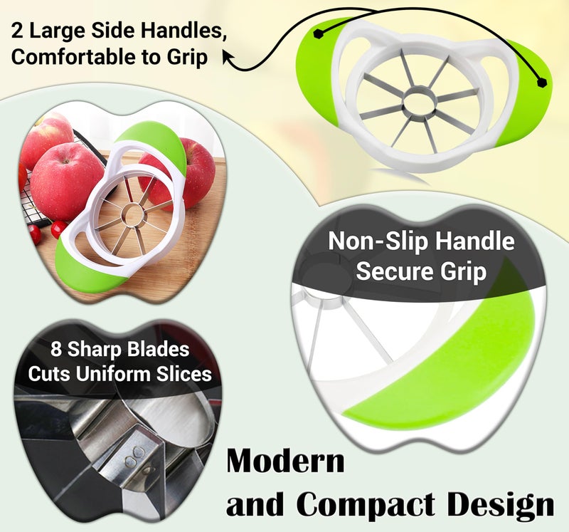 ARSUK Apple Cutter Slicer and Corer (8 Blades) - Thin Slice apple wedger, 2 in 1 Apple Core Remover and Cutter Tools, Non-Slip Soft Grip Handles - Image 3